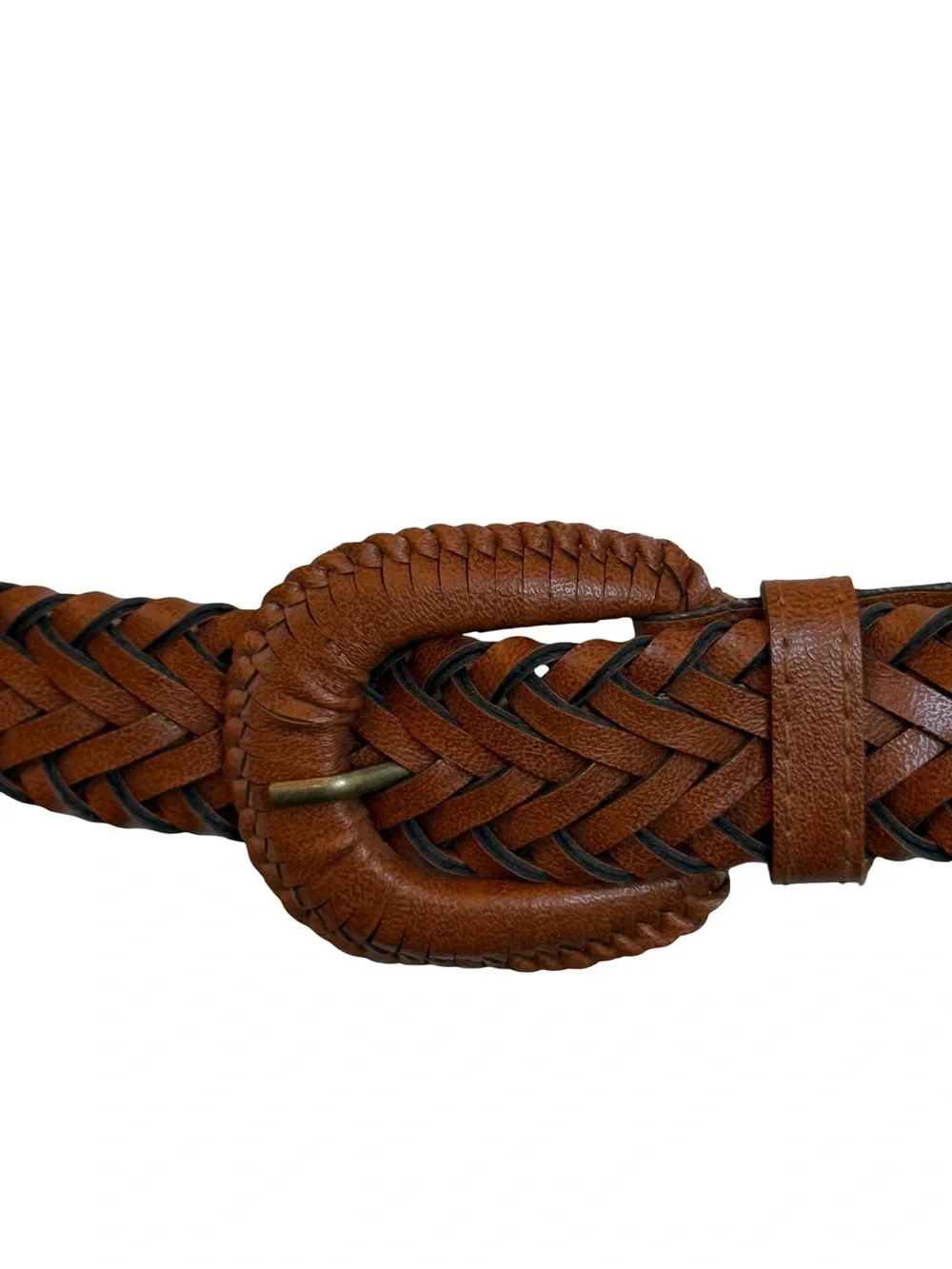 Brown Braided Woven Boho Western Belt Size 14/16 Adjustable Hip Waist Belt